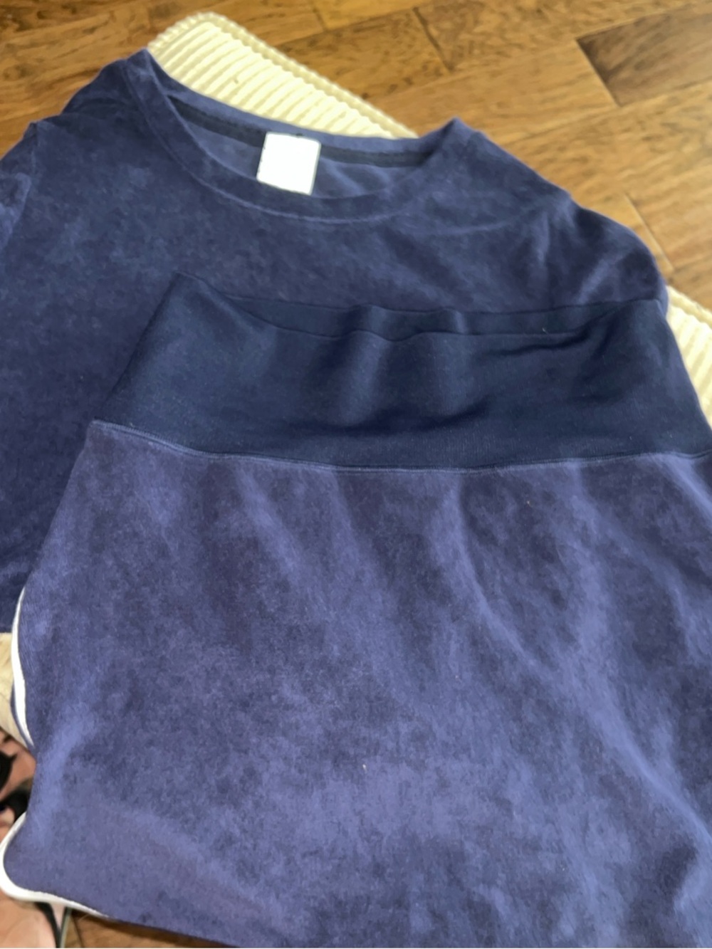 aerie Navy Velvet skirt set
